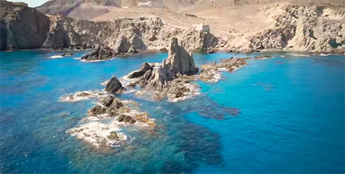Arrecife de ls Sirenas Faro Cabo de Gata vista aérea