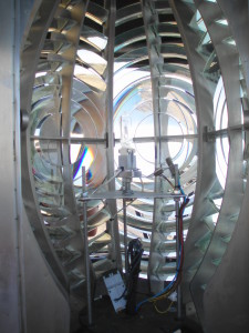 Interior de la linterna del faro de Mesa Roldán (Foto: Esperanza Giménez)