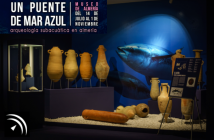 Exposición: Un puente de mar azul.