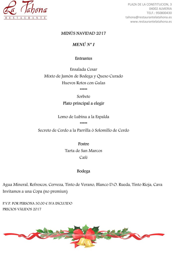 Menu 1 La tahona