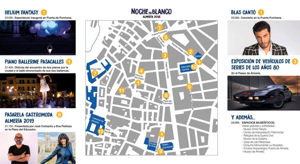 Noche en Blanco Almería 2018.Mapa