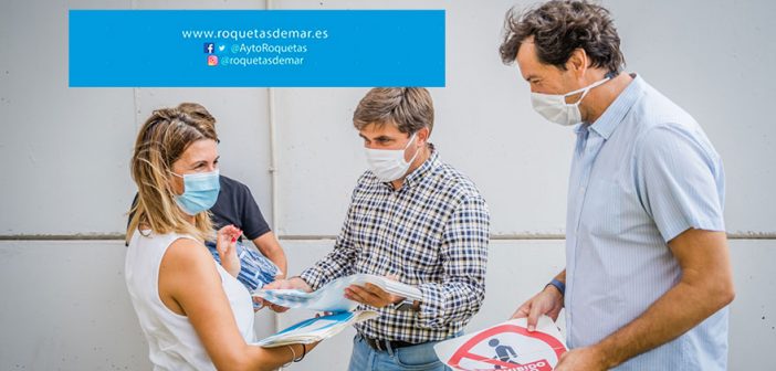 Entrega de material preventivo y señalética vuelta al cole - Roquetas de Mar