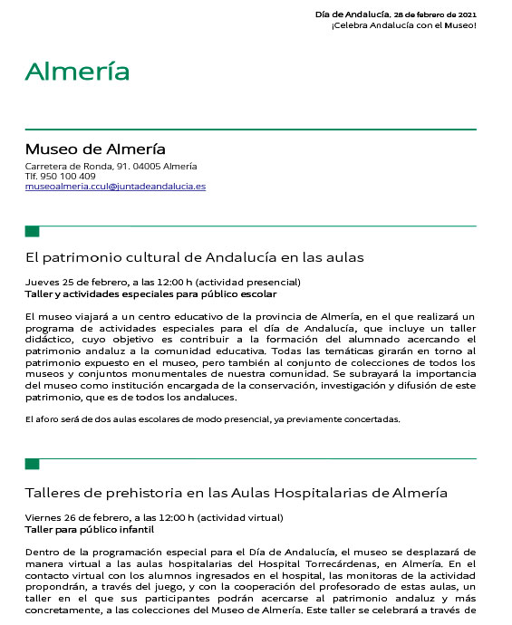 Actividades por el Día de Andalucía 2021Almería