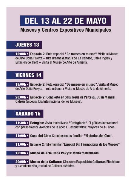 Programa de actividades en Almería "Día Internacional de los Museos"