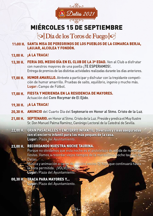 Fiestas patronales Dalías en honor al Cristo de la Luz 2021