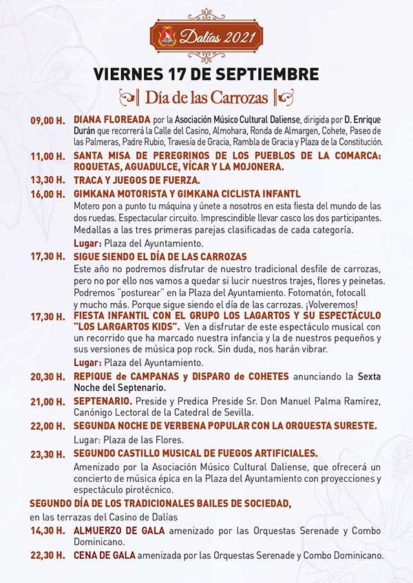 Fiestas patronales Dalías en honor al Cristo de la Luz 2021