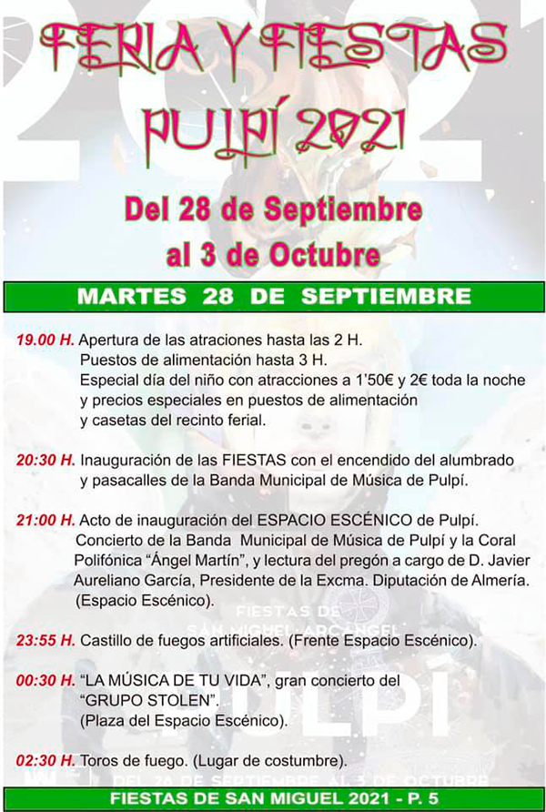 Feria y Fiestas de Pulpí 2021
