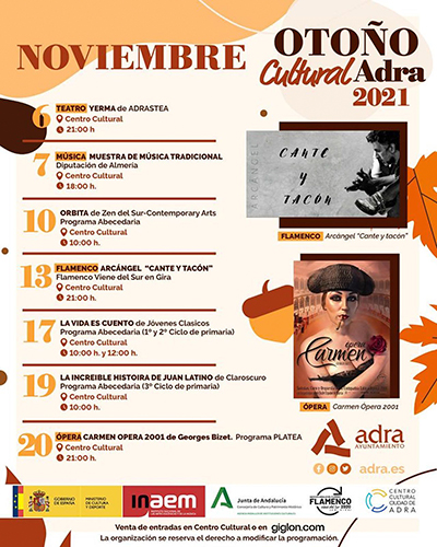 Programación cultural de otoño en Adra