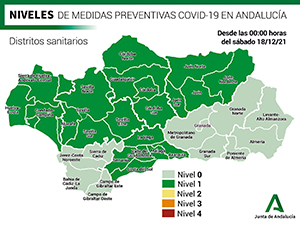 Mapa incidencia covid Navidad Andalucía