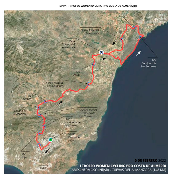 Women Cycling Pro Costa de Almería mapa