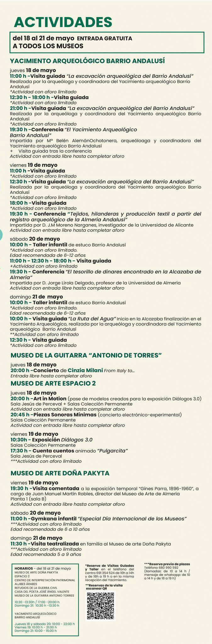 DIA INTERNACIONAL DE LOS MUSEOS 2023 en Almería - WEEKY