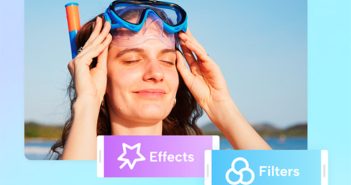 chica con gafas de bucear