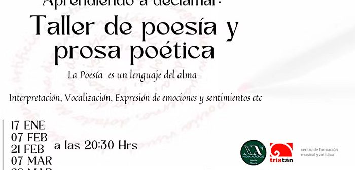 TALLER DE DECLAMACIÓN DE POESÍA Y PROSA
