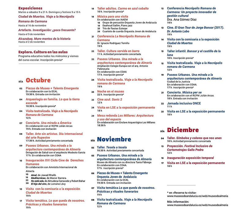 Programa OTOÑO - Museo de Almería y Biblioteca Villaespesa