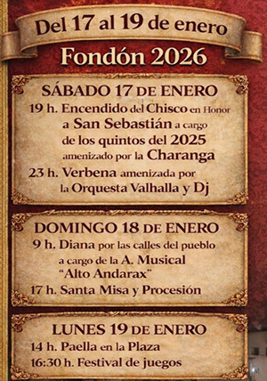 FIESTAS DE SAN SEBASTIÁN Fondón 2026