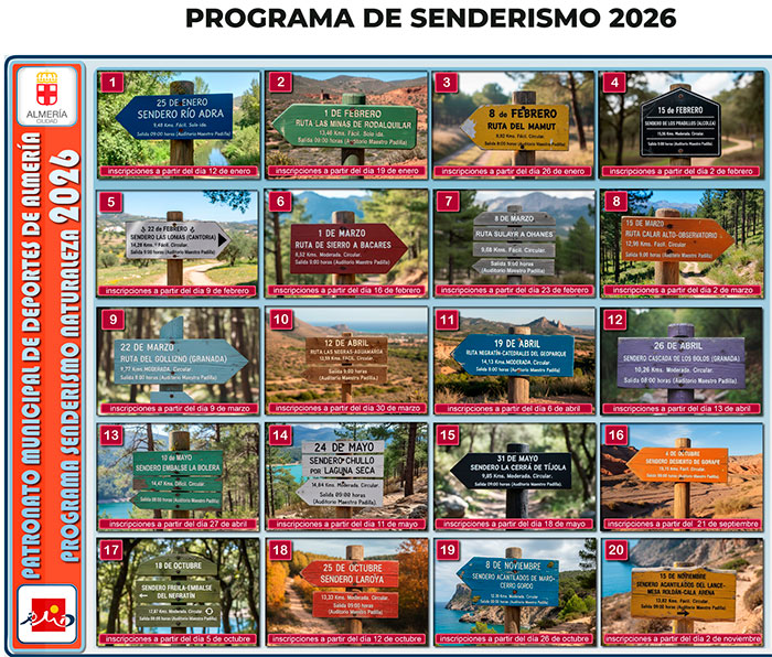 Programa de Senderismo en la Naturaleza del Ayto. Almería 2026