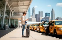 turista en aeropuerto