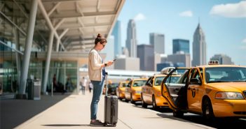 turista en aeropuerto